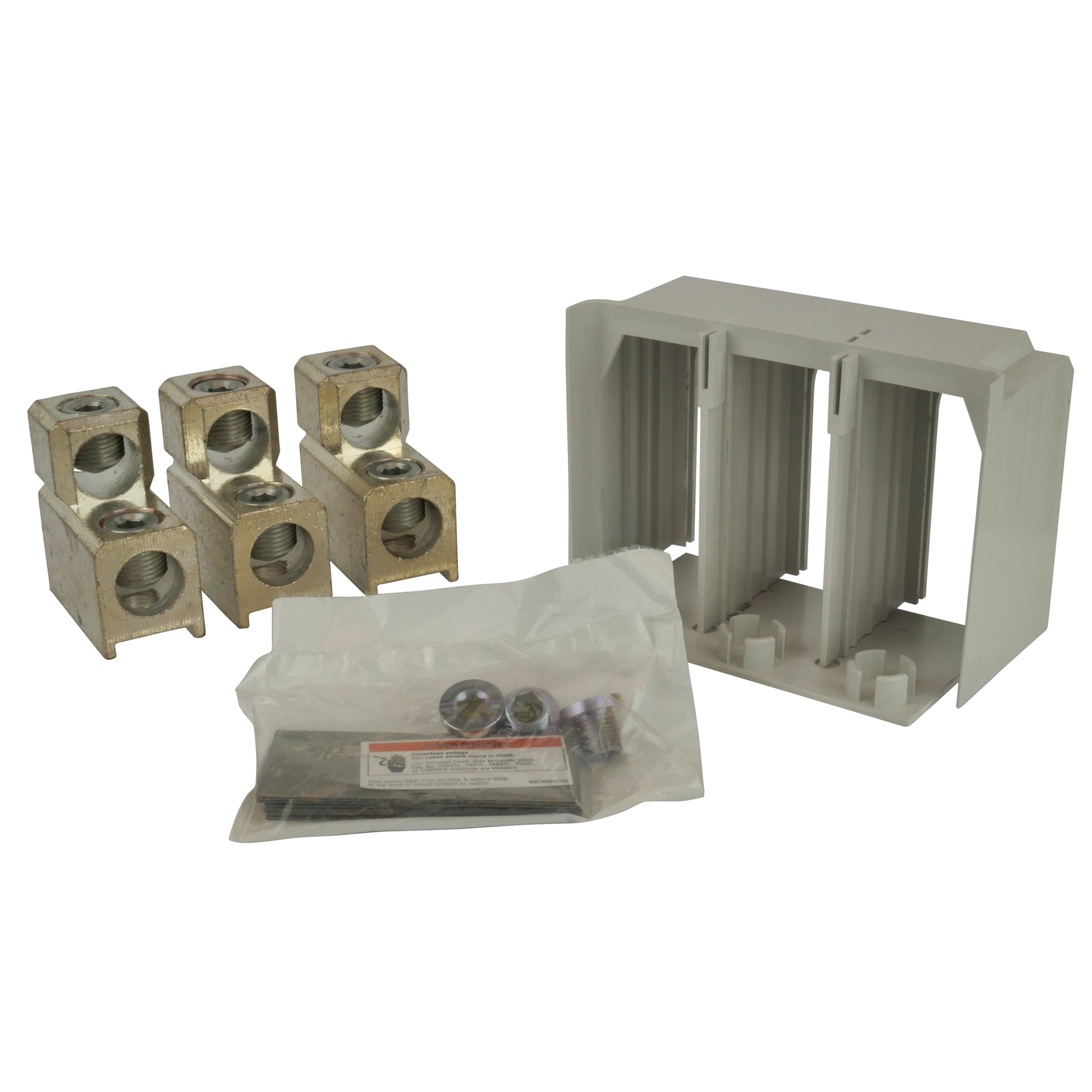 CCP2-L6-3A 2-Pole 2-Port Terminal Lug and Barrier Kit, 600 A, (2) 2 AWG to 500 kcmil Wire, Aluminum/Copper Wire, Aluminum Lug