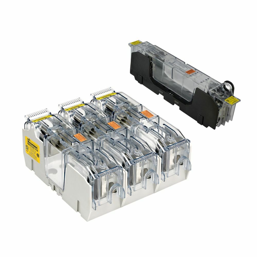 Eaton Bussmann series HM modular fuse block, 250V, 60A, Box lug, Three-pole