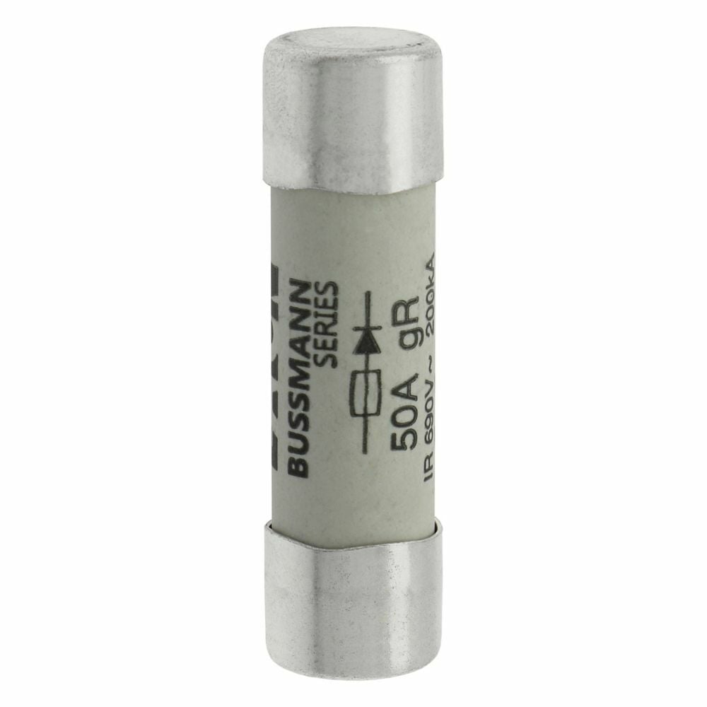Eaton Bussmann series FWP high speed fuse, 690V, 50A, 200 kAIC, Non Indicating, High speed fuse, Ferrule end X ferrule end - FWP-50G14F