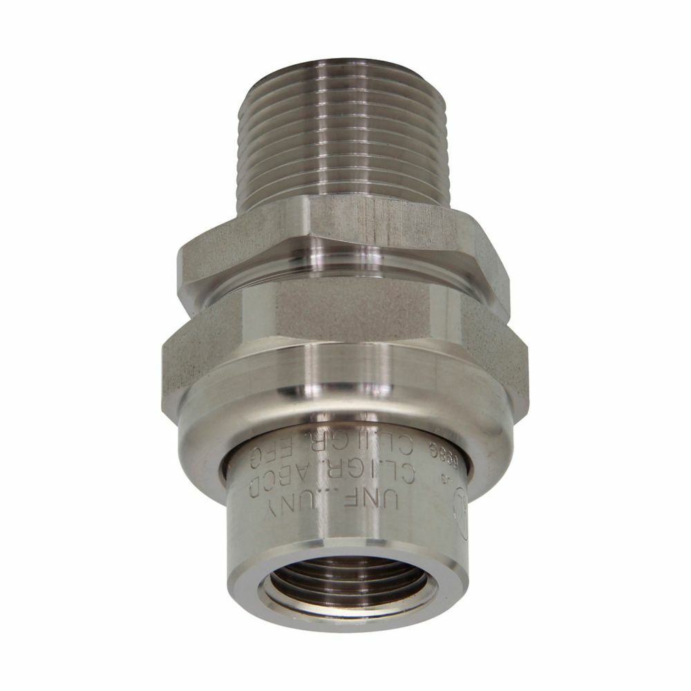 UNY215 SS UNY FNPT x MNPT Conduit Union, 1/2 x 3/4 in, 316 Stainless Steel, Passivated