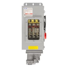 WSRDW33542CH Arktite Grounding Style 2 Non-Fusible Interlocked Receptacle With Enclosed Disconnect Switch, Windowed Door, 480/600 VAC, 30 A, 4 Poles, 3 Wires, Gray/Natural
