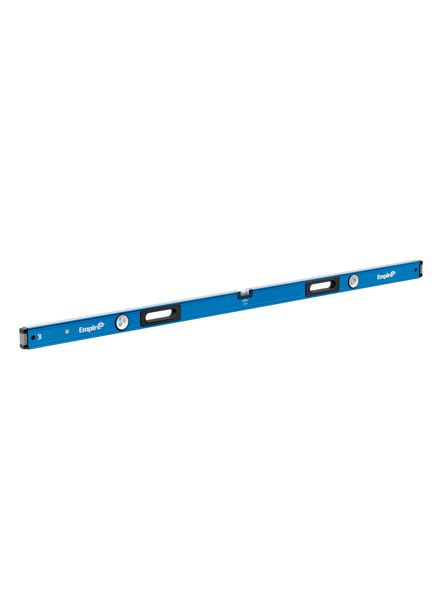 E75.72 Empire True Blue E75 Box Level, 72 in L, 3 Vials, Aluminum, (1) Level/(2) Plumb Vial Position, 0.0005 in/in Accuracy