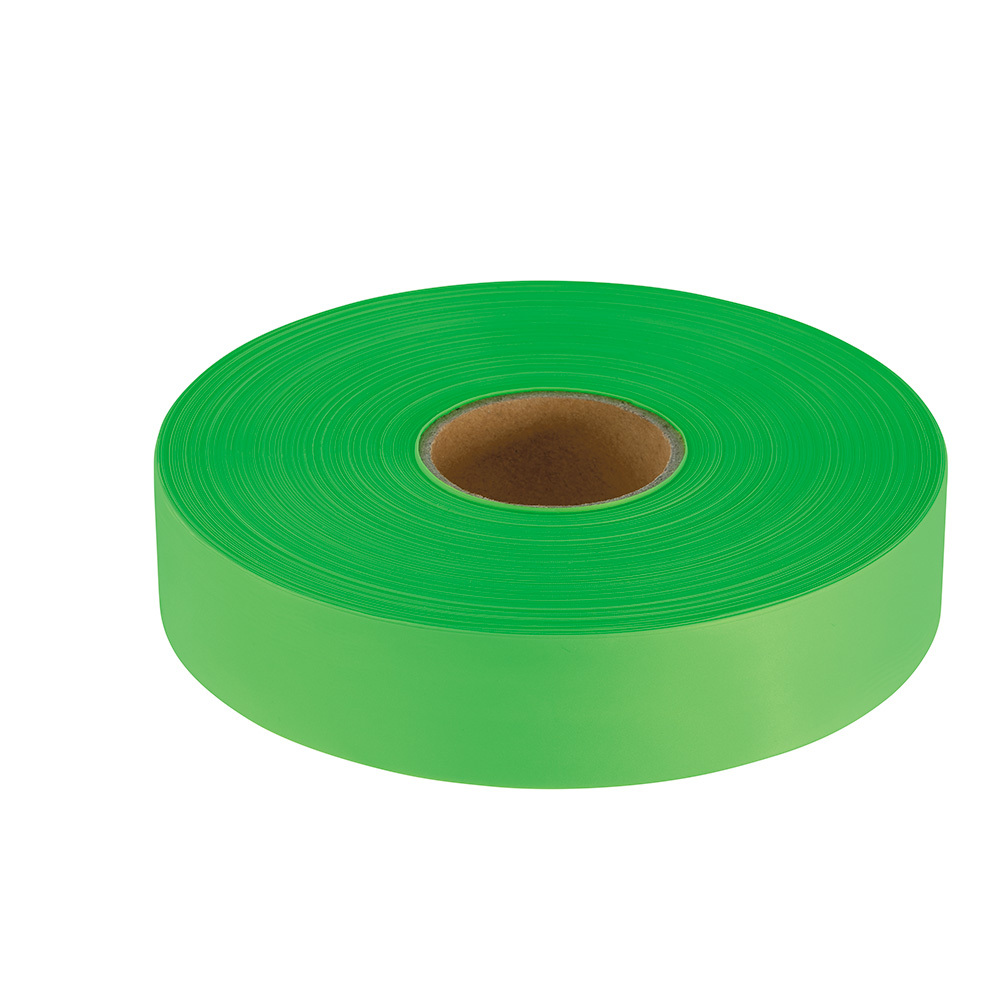 77-061 Empire Contractor Grade Non-Adhesive Flagging Tape, Lime Green, 600 ft L x 1 in W, Plastic