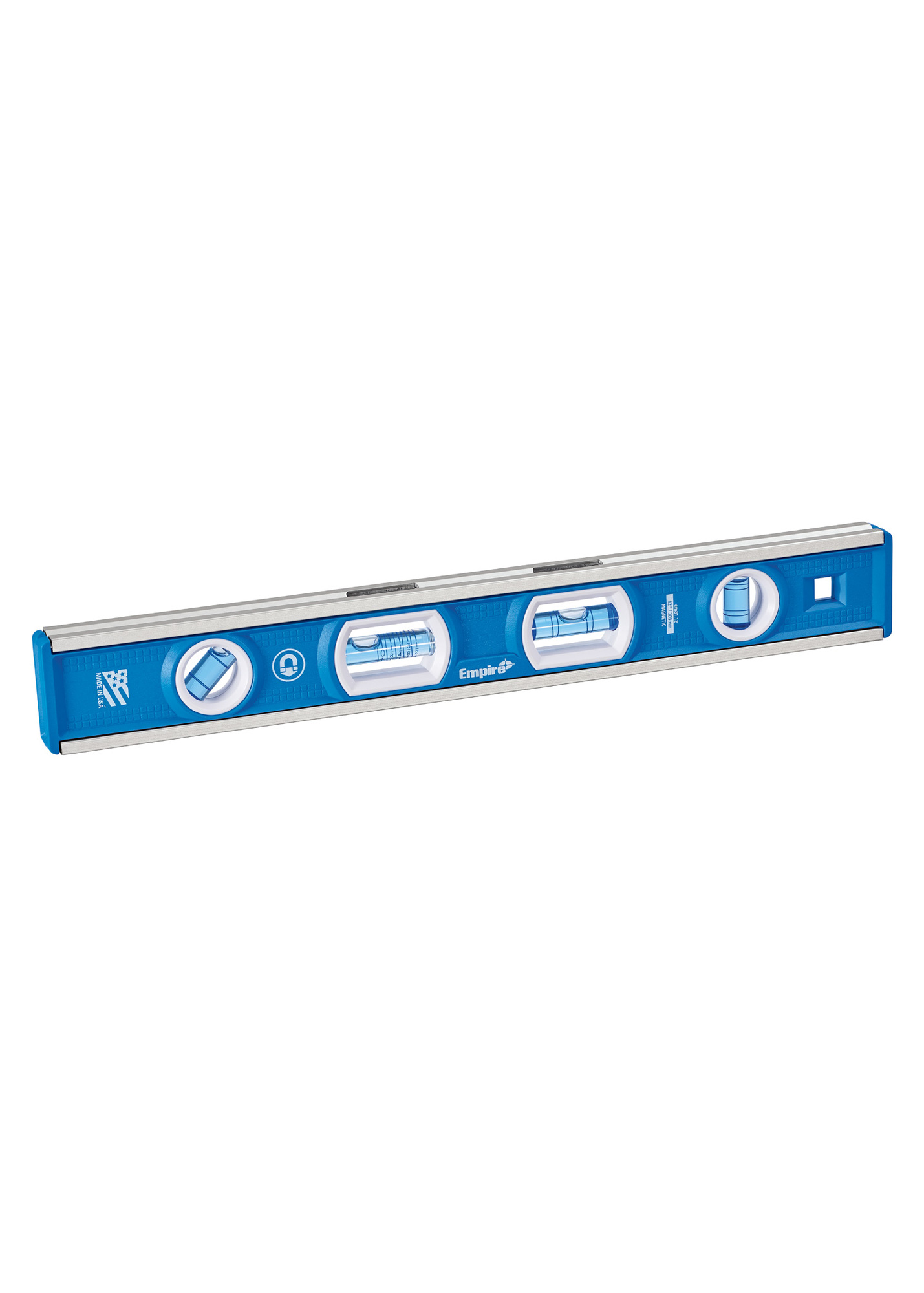 EM81.12 E81 Heavy Duty Magnetic Tool Box Level, 12 in L, 3 Vials, Aluminum, (10) Level/Plumb/45 deg Vial Position, 0.0005 in Accuracy