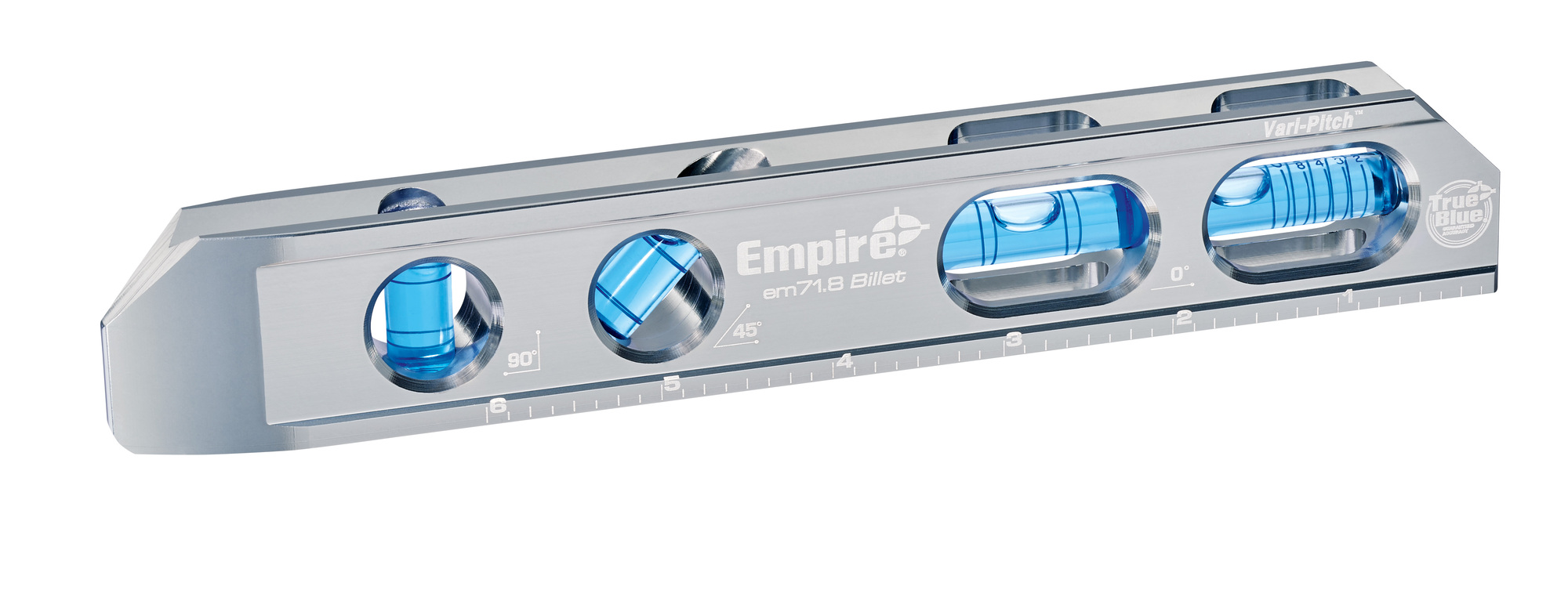EM71.8 EM71 Magnetic Billet Torpedo Level, 8 in L, 4 Vials, Aluminum, 0/30/45/90 deg Vial Position, 0.0005 in Accuracy