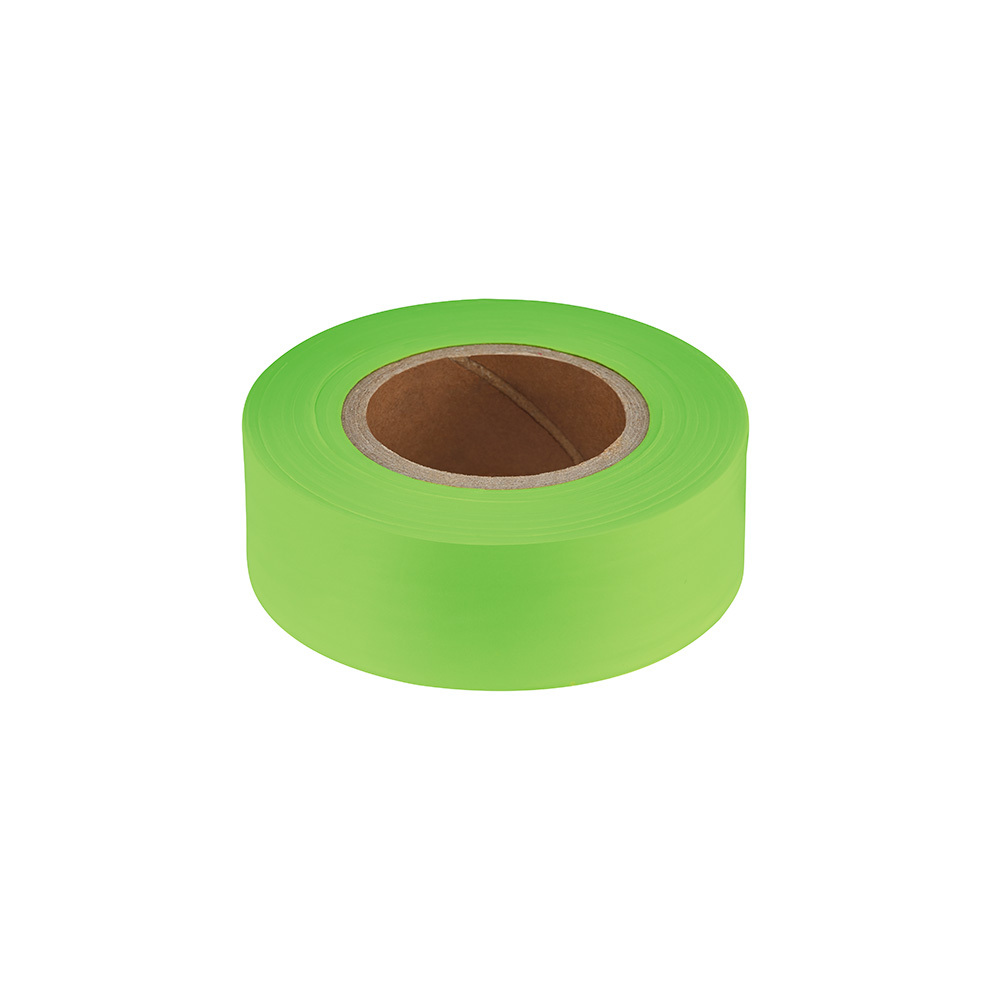 77-001 Flagging Tape, Lime Green, 200 ft L 1 in W, Plastic