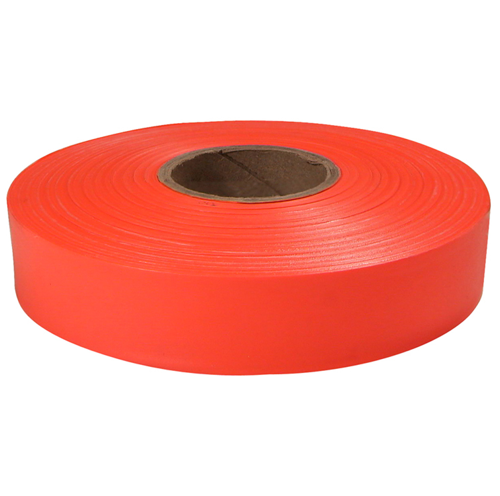 77-062 Flagging Tape, Orange, 600 ft L 1 in W, Plastic