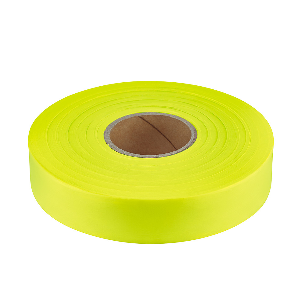 77-064 Flagging Tape, Yellow, 600 ft L 1 in W, Plastic
