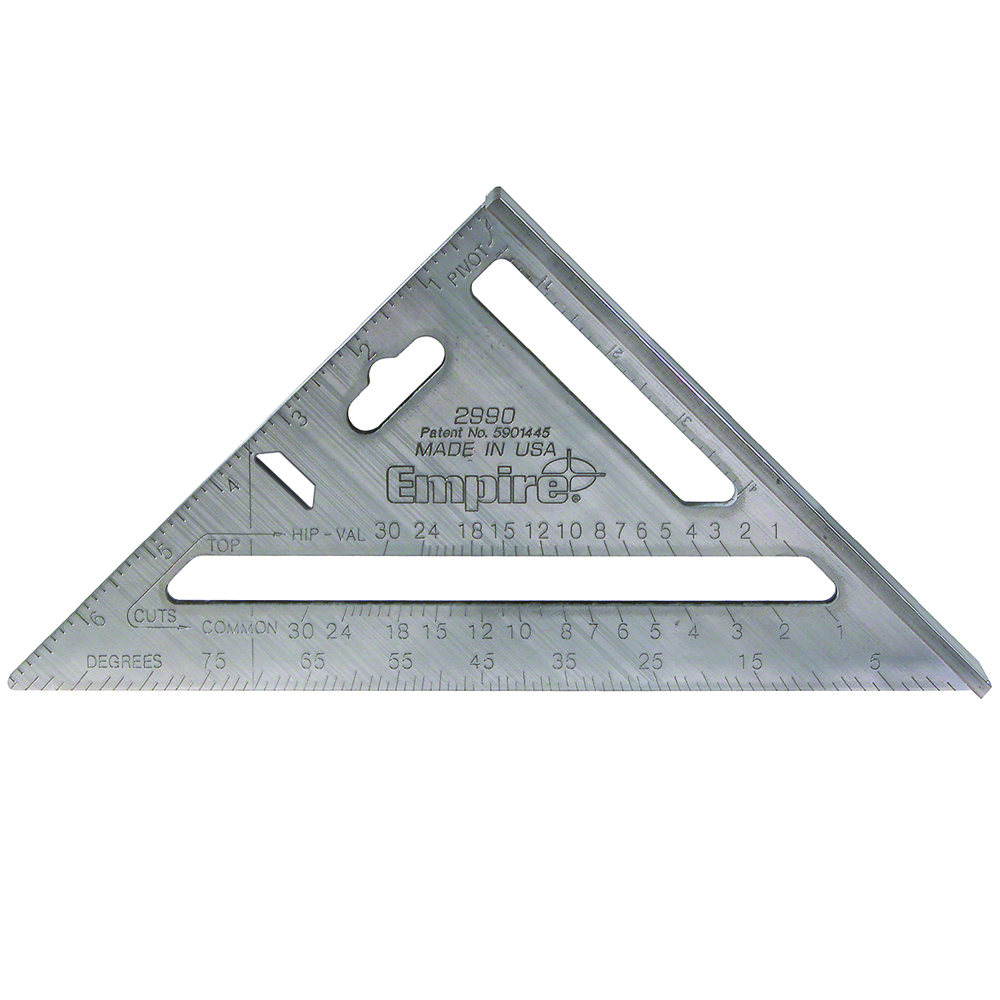 2990 Heavy Duty Rafter Square, 7 in L, 1/8 in Graduation, 7 in Tongue, Aluminum
