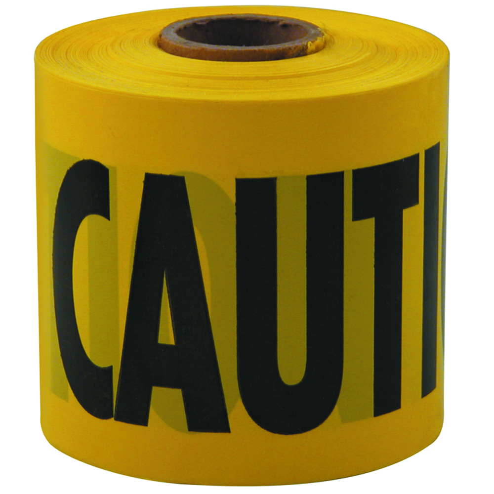 77-0201 Standard Barricade Tape, Yellow, 200 ft L 3 in W, Caution/Cuidado Legend, Plastic