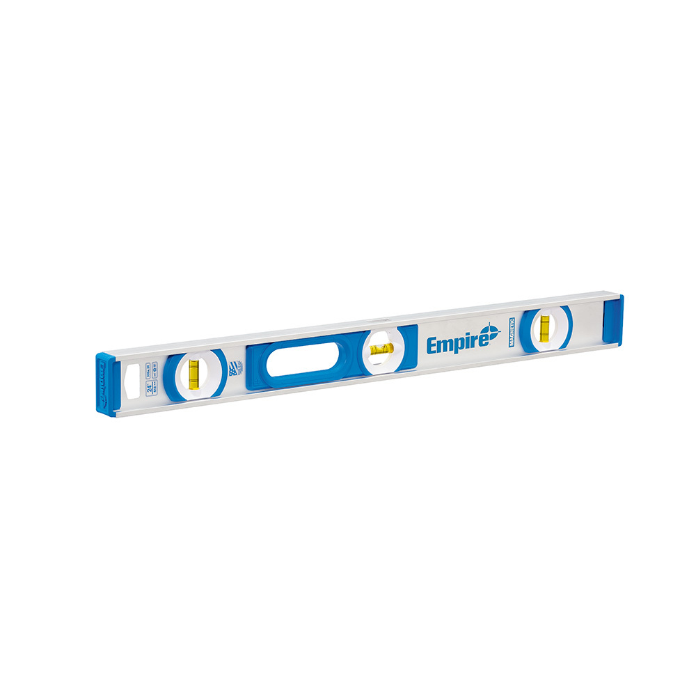 500M.24 Empire Magnetic I-Beam Level, 24 in L, 3 Vials, Aluminum, 0.0005 in Accuracy