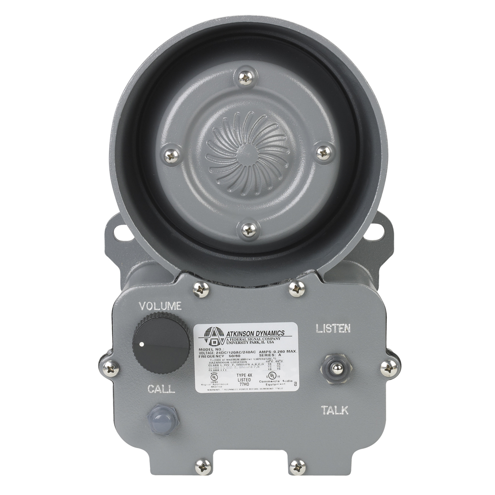 AD-27 Heavy Duty Industrial Wired Intercom, 120 V AC, 240 mA, 30 W, 1 Channel