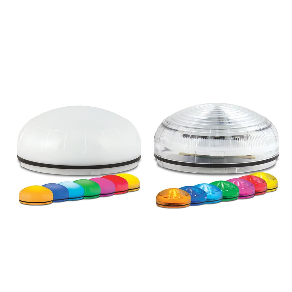 SLM1450 StreamLine Low Profile Modular Multi-Functional Beacon, 12 to 24 VAC/VDC, 120 to 240 VAC, LED Lamp, Surface Mount, Amber/Blue/Clear/Cyan/Green/Magenta/Red/Yellow, UL/cUL/cULus Listed, CE Certified