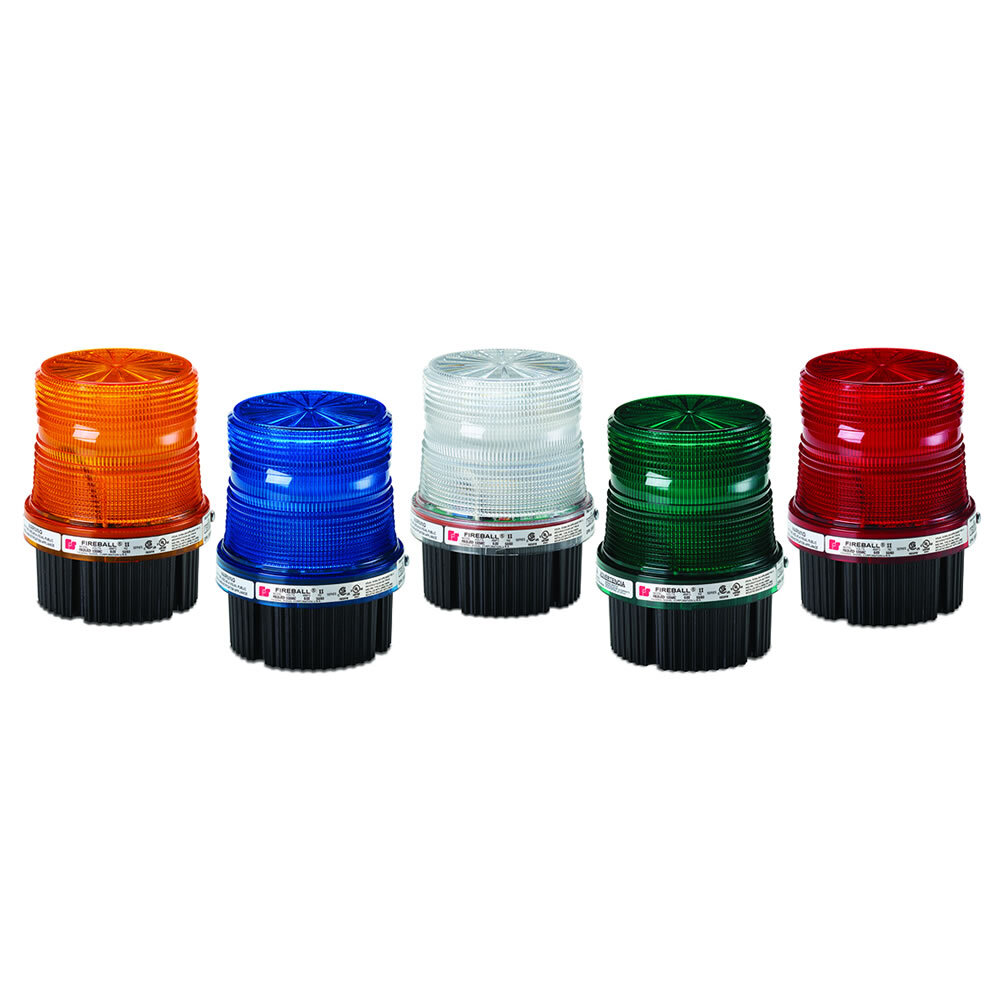 FB2LED-012-024A Fireball LED Warning Light, 12 to 24 V DC, LED Lamp, 4.1 in Dia, Screw Mount, Amber