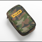 Get the right case for your Fluke tools. Camouflage carrying case is a durable, zippered carrying case with padding and inside pocket, and high quality polyester exterior. It includes a convenient hand strap and carries most of Fluke's popular digital multimeters, clamp meters, insulation testers, and more. It is available in a trendy Woodland camouflage design with a one year warranty.  Dimensions are 8.75" x 5.5" x 2.5".