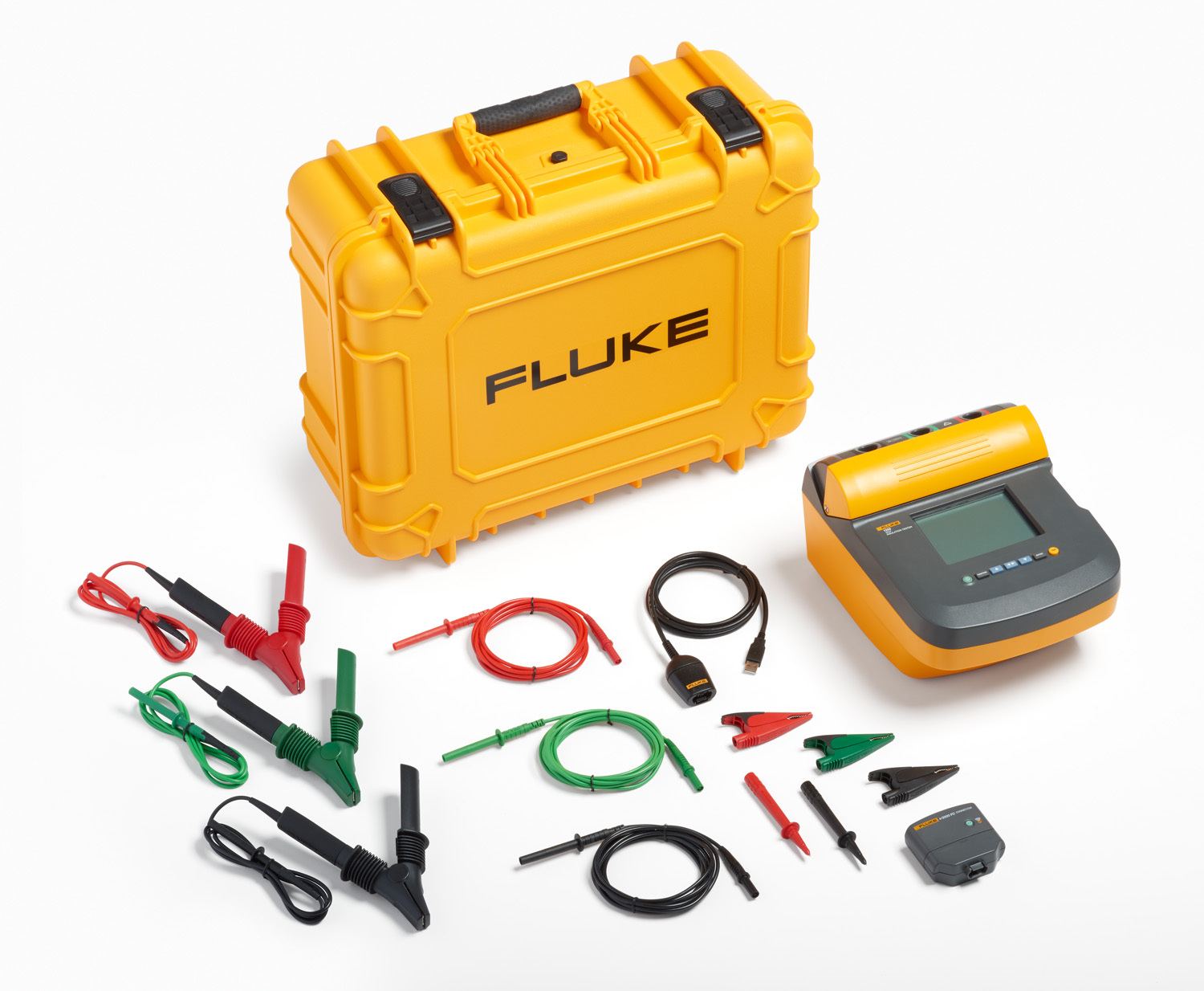 FLUKE-1555-FC-w/IR3000FC Insulation Tester, 250/500/1000/2500/5000/10000 V AC, 10 % Accuracy, Digital LCD/Analog Display, CAT IV 600 V, CAT III 1000 V