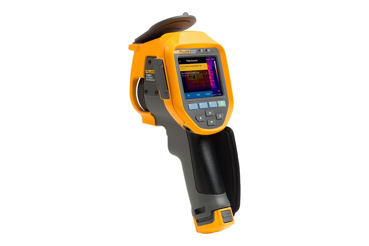 FLK-Ti300+60HZ Infrared Camera, 3.5 in Capacitive Touch Screen Display, -4 to 1202 deg F, 240 x 180 Pixel Resolution, (2) Lithium-Ion Smart Batteries