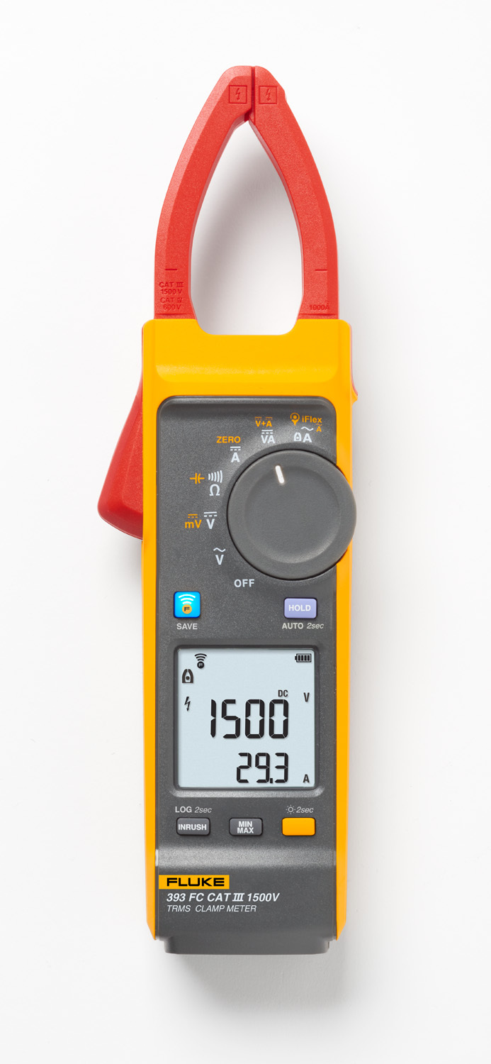 FLUKE-393-FC 393 Wireless Solar Clamp Meter, 1000 V AC/1500 V DC, 1000 A