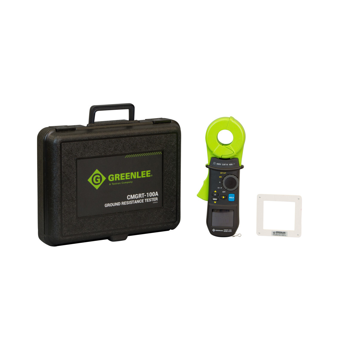 CMGRT-100A Calibrated Clamp-On Handheld Ground Resistance Tester, 150/300 VAC Earth, 1 mA to 29.99 A, 50/60/128/2033 Hz, 3-3/4 in Large Digit LCD Display, 9 V DC Alkaline Battery