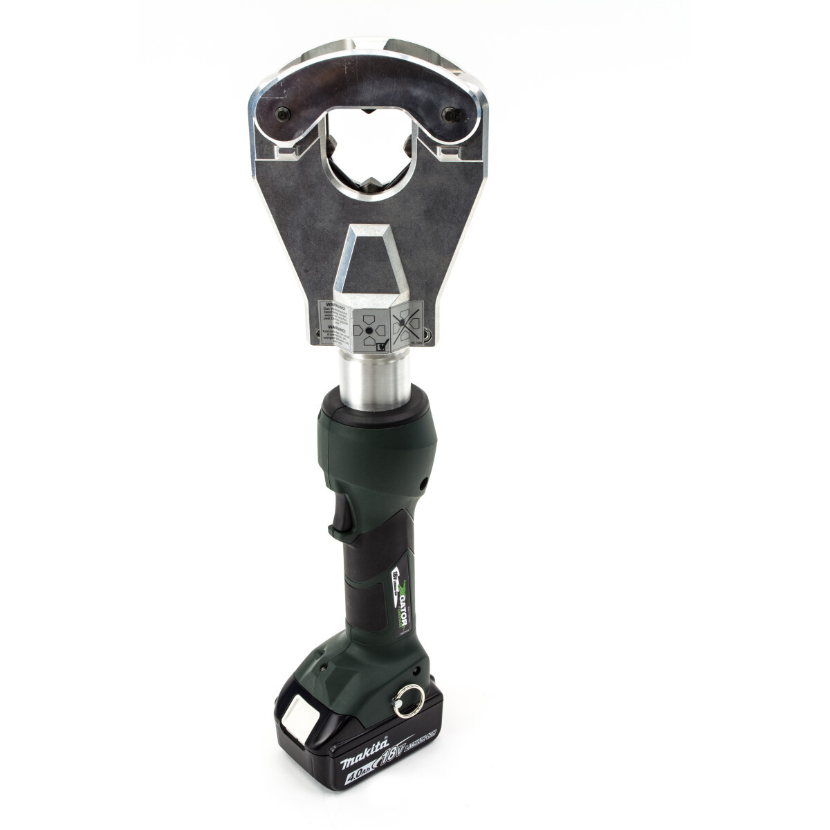 EK6FTILX11 Gator In-Line Flip Top Dieless Style Crimper, 750 Kcmil Cu/Al Crimping, 12400 lb Crimping, Li-Ion Battery, 17.7 in OAL