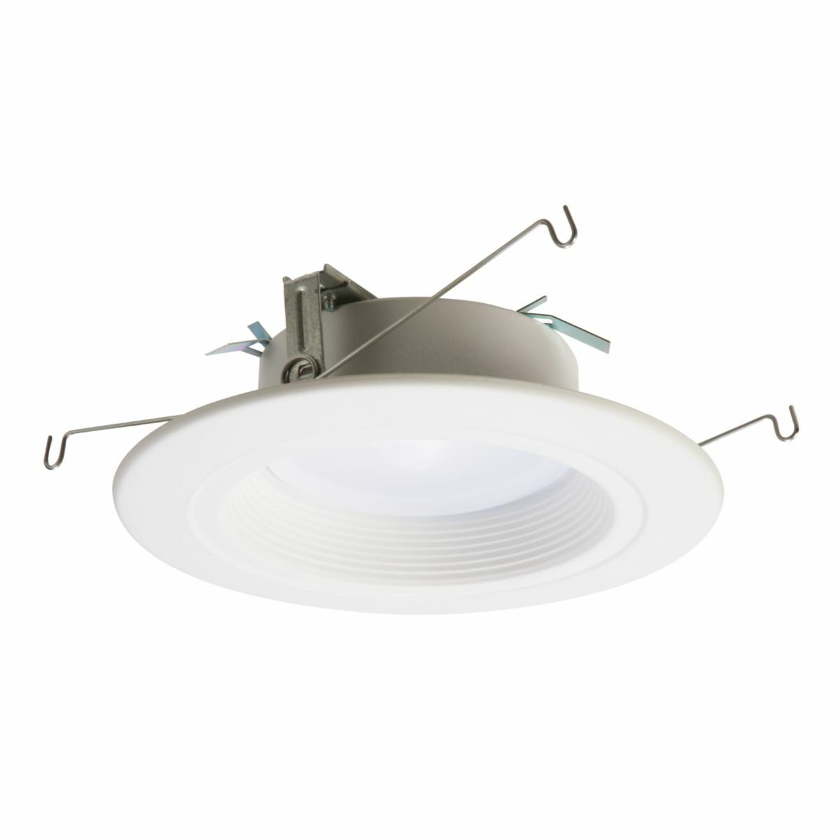 RL56069S1EWHR Halo All Purpose Retrofit Downlight With SeleCCTable Switch, Baffle Trim and Screw Base Adapter, 7.3 W Fixture, 5 in or 6 in Ceiling Opening, 120 V, Metal Housing