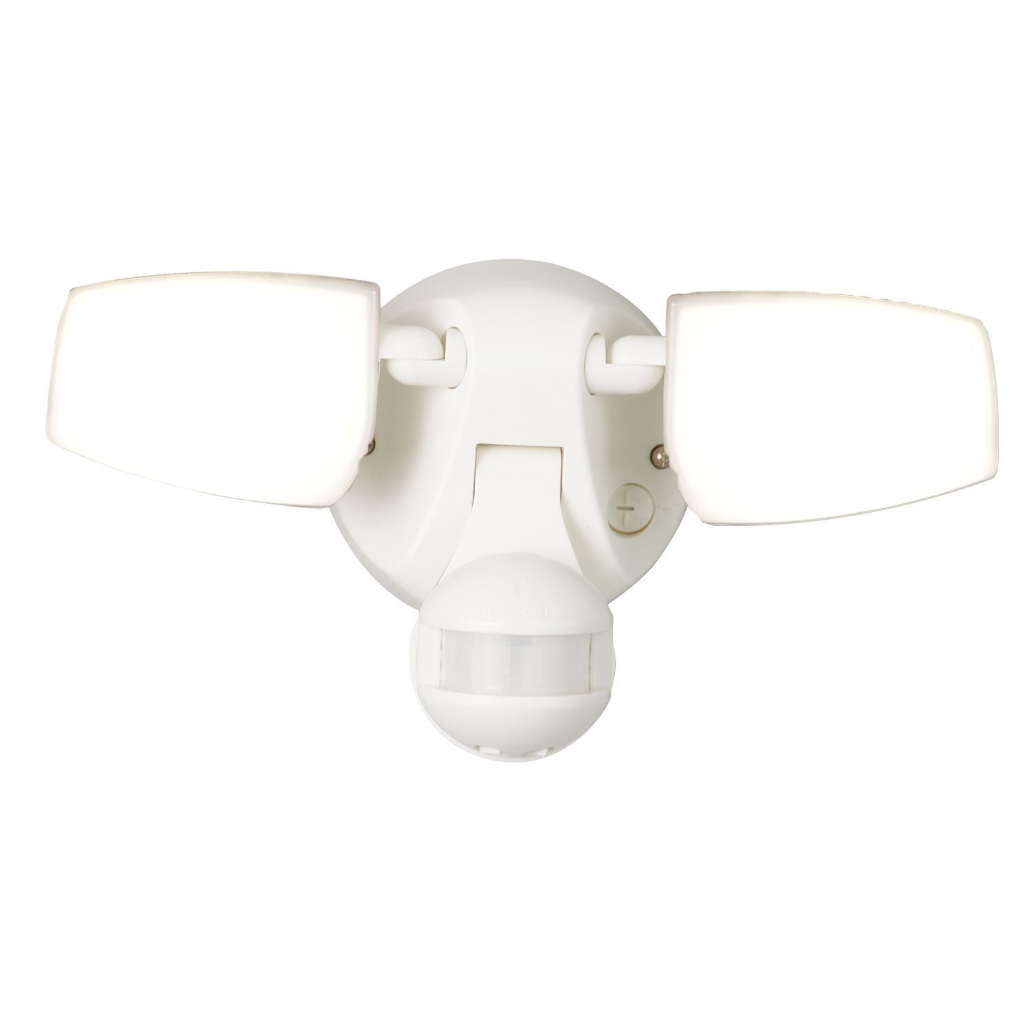 MST28VCW Halo Square Twin Head Floodlight With SeleCCTable CCT and Motion Sensor, LED Lamp, 23.6 W Fixture, 120 V AC, Polycarbonate Housing