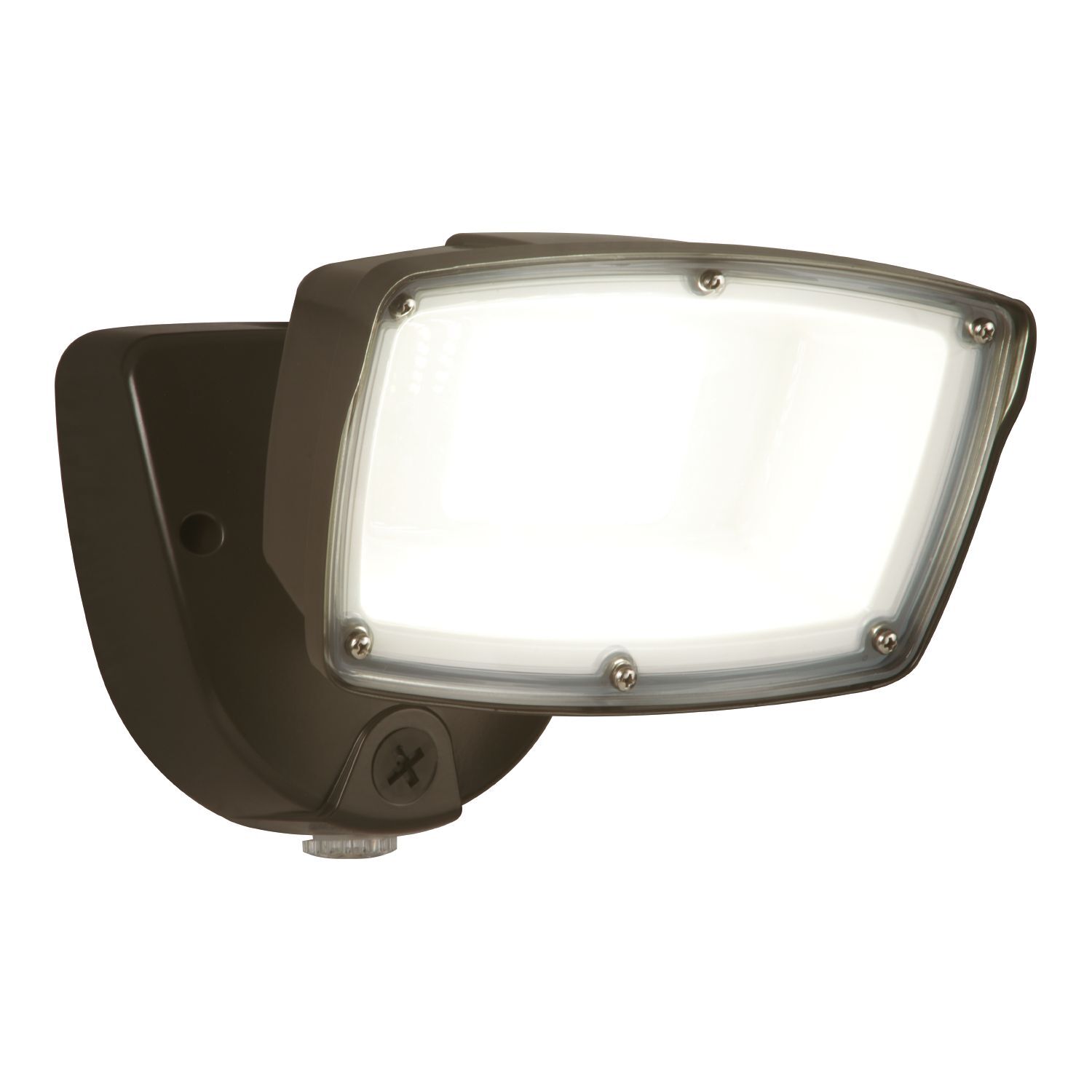 FSL503TIB Halo Large Single Head Floodlight With SeleCCTable 3 Colors Switch, LED Lamp, 51.6 W Fixture, 120 to 277 V AC, Bronze Powder Coated Housing