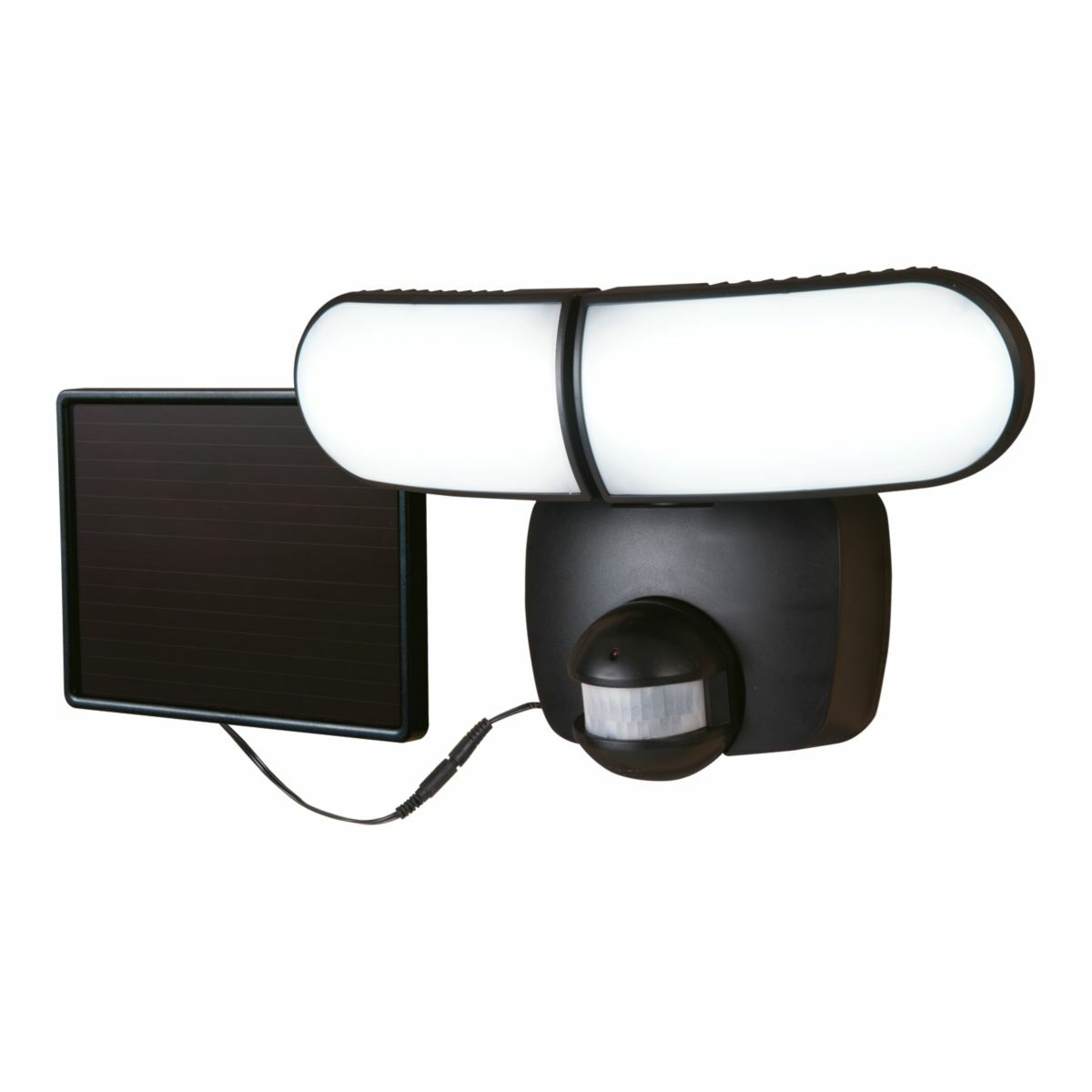 SLMT1000B LED Flood Light with 180 Degree Motion Sensor, Twin Head, Black, Solar Powered