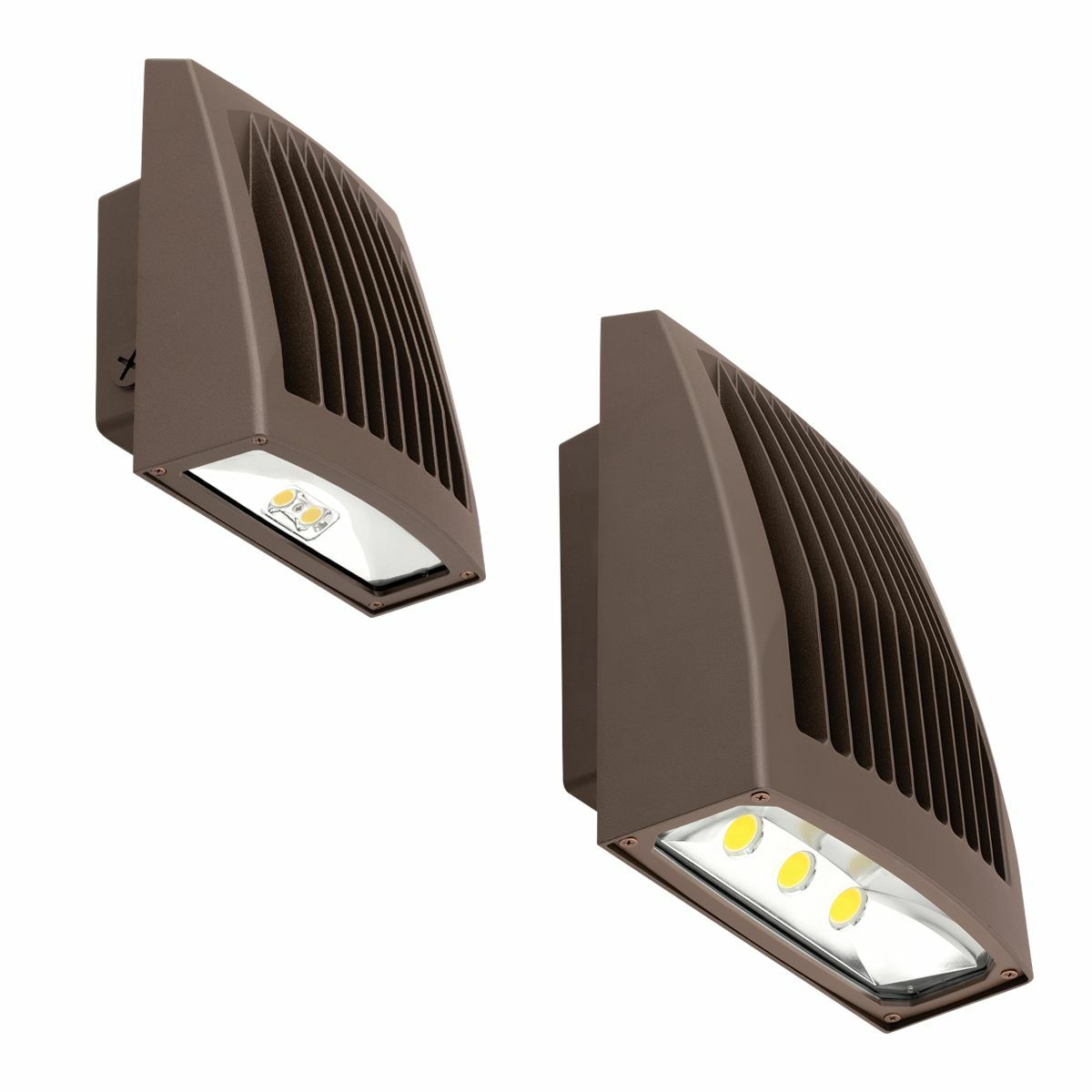 Slender wallpack/floodlight, 80W, 120-277V, 5000K, Bronze. 5000K CCT and Comfort lens available as an option or accessory provides glare control and enhanced uniformity.