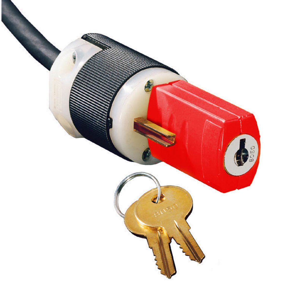 HKLDR Keyed Watertight Lockout Device, For Use With 15 A 600 V AC Straight Blade Plug, Composite, Black