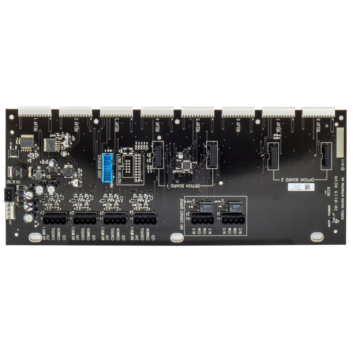 CPMBRD08 Low Voltage Non-Fused Replacement Motherboard, For Use With 8-Relay Panel, 120/277 V AC, Quick Connect Terminal, Threaded Mount, Digital Control, 32 to 112 deg F, Black