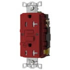 Power Protection Products, GFCI Receptacle, Self Test, Commercial Grade, Tamper Resistant, 20A 125V, 2- Pole 3-Wire Grounding, 5-20R, With Alarm, Red