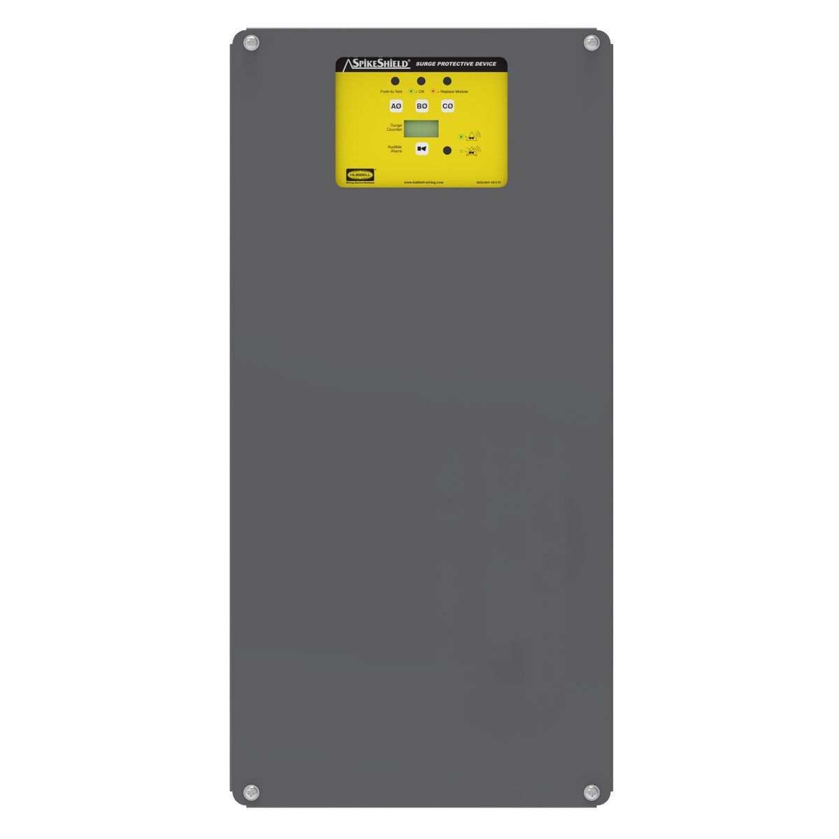 HBL8P320B Branch Service Standard Surge Protective Panel, 277/480Y V AC, 60 Hz, 3 Phase, 4 Poles, 10 to 2 AWG Wire