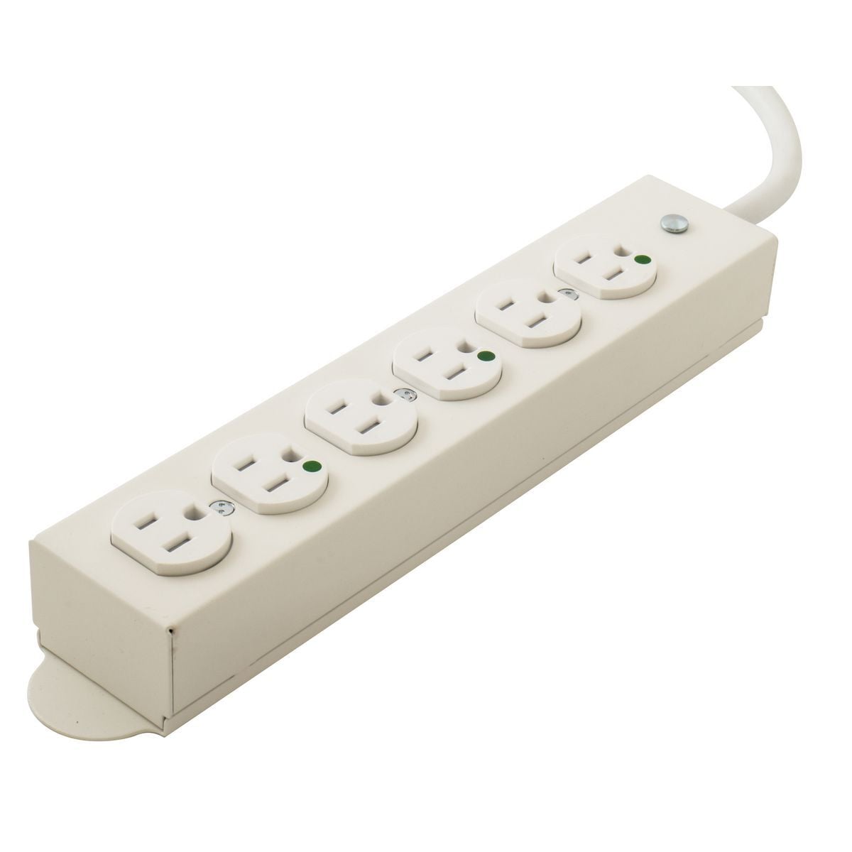 HBL6RPT6 1-Phase Heavy Duty Relocatable Tamper Resistant Power Tap, 125 V, 15 A, 6 Outlets, 6 ft L Cord, Surface Mount