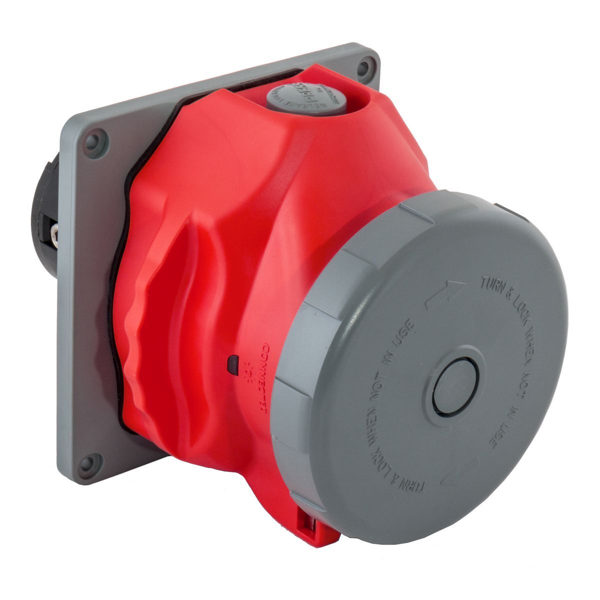 Advantage HBLS4100R7W 3-Phase Female Grounding Heavy Duty Switch Rated Standard Pin and Sleeve Receptacle, 480 V AC, 100 A, 3 Poles, 4 Wires, Red