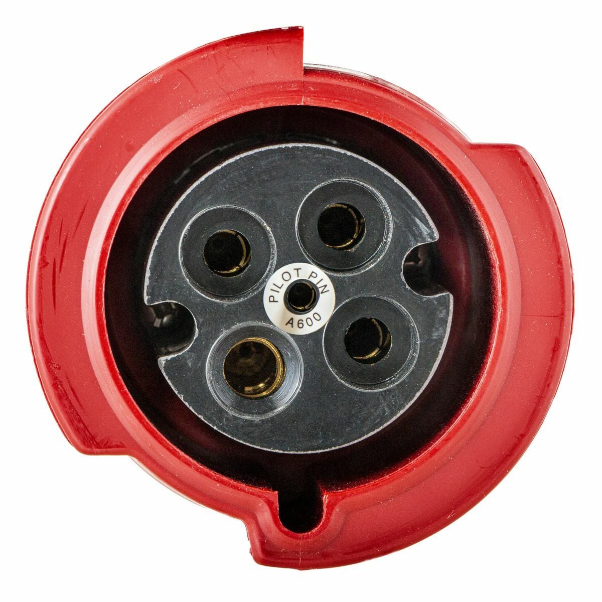 HBL5100R6WP Grounding Heavy Duty Female Multi-Phase Watertight Pin and Sleeve Receptacle With Pilot Pin, 200 to 415 V AC, 100/125 A, 4 Poles, 5 Wires, Red