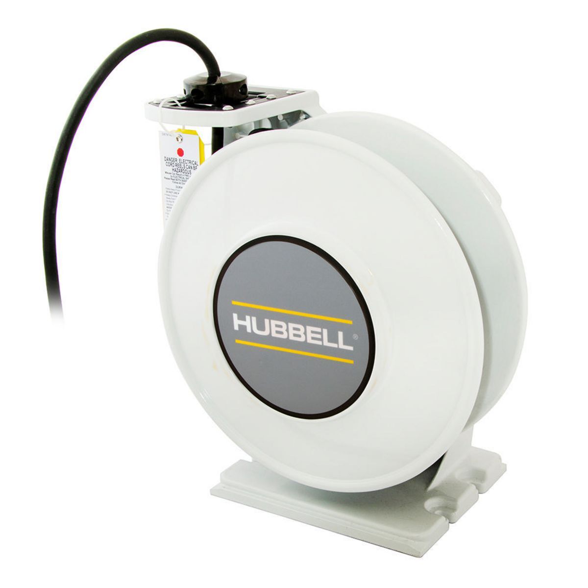 HBLW45123W inREACH 3-Conductor Weatherproof Cord Reel With Open Cord End, 600 V AC, 20 A, 45 ft L Cord, 12 AWG Conductor