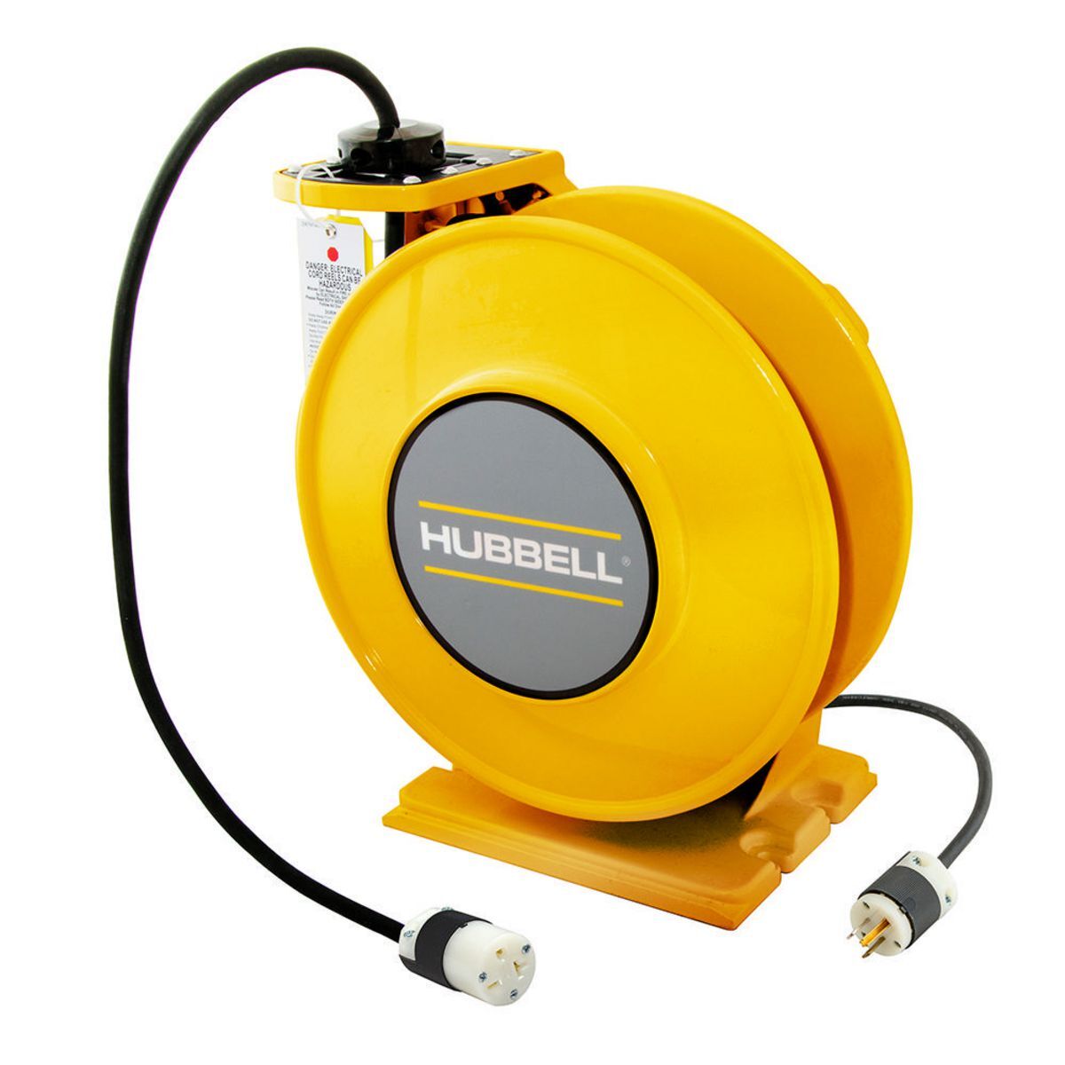 HBLI45123C20Y inREACH 3-Conductor Cord Reel With Twist-Lock Connector, 125 V AC, 20 A, 45 ft L Cord, 12 AWG Conductor