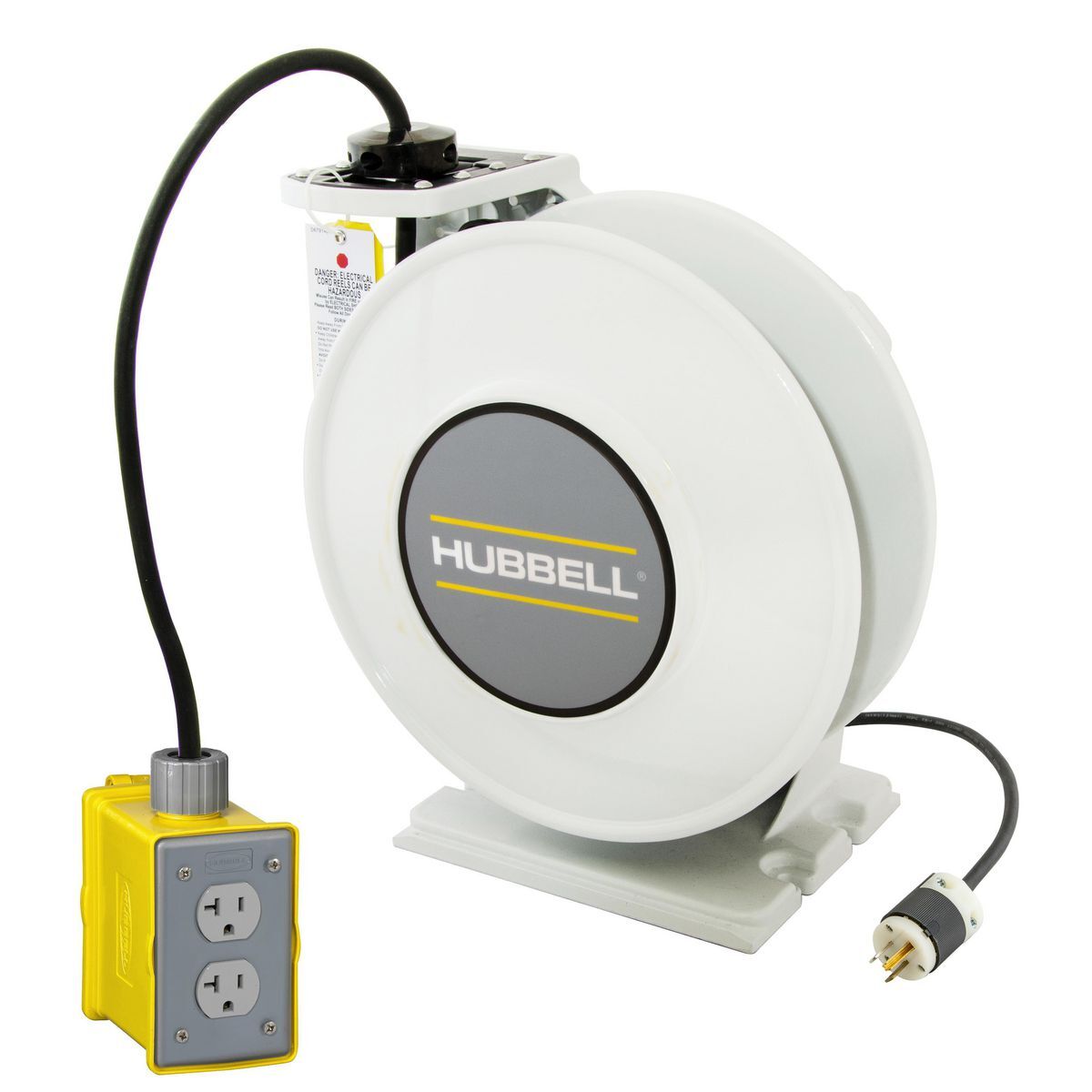 HBLI25123GF20 inREACH 3-Conductor Cord Reel With Duplex Receptacle, 125 V AC, 20 A, 25 ft L Cord, 12 AWG Conductor