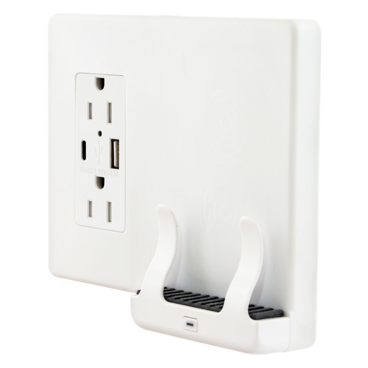 USB1528AC 1-Phase 2-Pole 3-Wire 2-Gang Duplex Wireless Screw Terminal Wall Mount Phone Charger With USB, Type A/C USB Port Plug, 125 V, 7.5 W Power Rating, 15 A