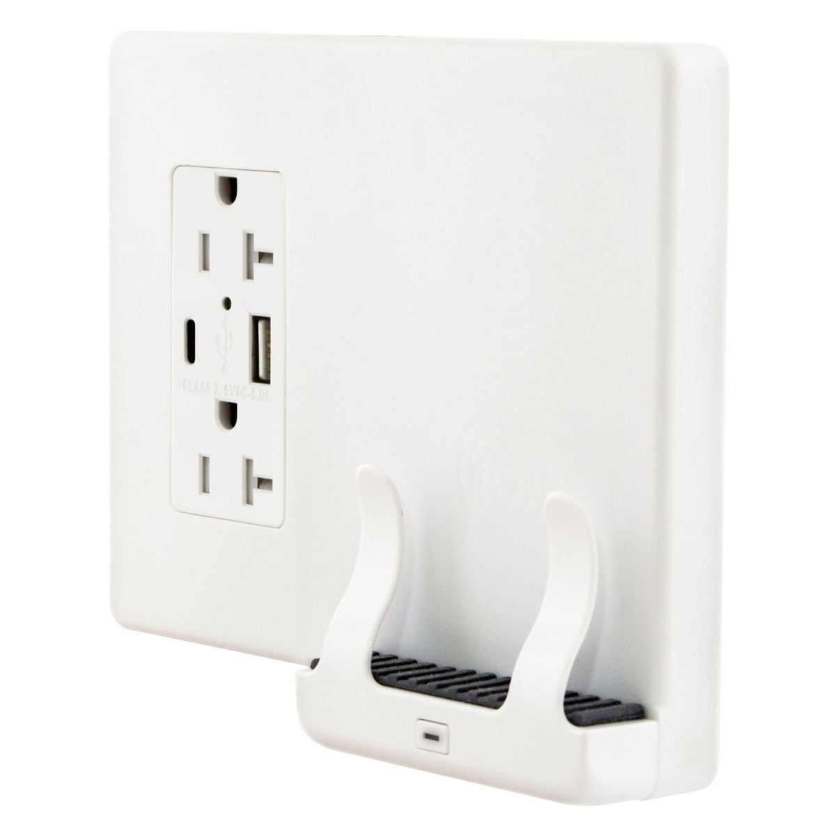 USB2028AC 1-Phase 2-Pole 3-Wire 2-Gang Duplex Wireless Screw Terminal Wall Mount Phone Charger With USB, Type A/C USB Port Plug, 125 V, 7.5 W Power Rating, 20 A