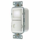 Switches and Lighting Control, Wall Switch Occupancy Sensor, Passive Infrared, Manual On/Auto Off,1-Relay, Smart Nightlight,120/277VAC,White