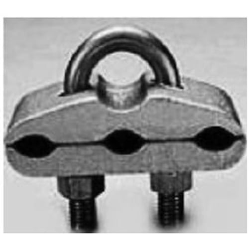 GR-6 PermaGround 3-Wire Type GR Ground Clamp Connector With 3/8 in Silicon Bronze U-Bolt, Nut and Lock Washer, 5/8 or 3/4 in Rod, 2/0 AWG to 250 kcmil Conductor, Copper Alloy