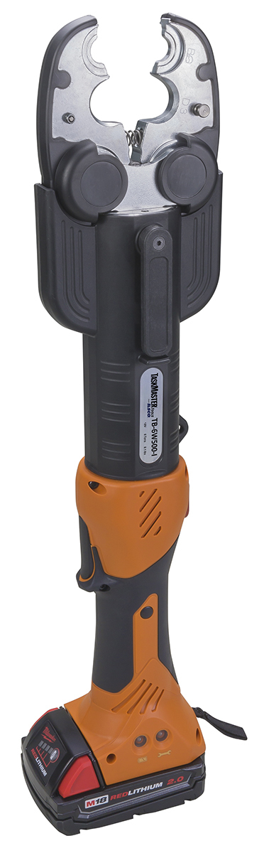 TB-6WBG500-IX Type BCTI Battery Powered In-Line Crimping Tool Kit, 8 AWG to 1000 kcmil Cu, 8 AWG to 750 kcmil Al Crimping, 6 ton Crimping, Li-Ion Battery