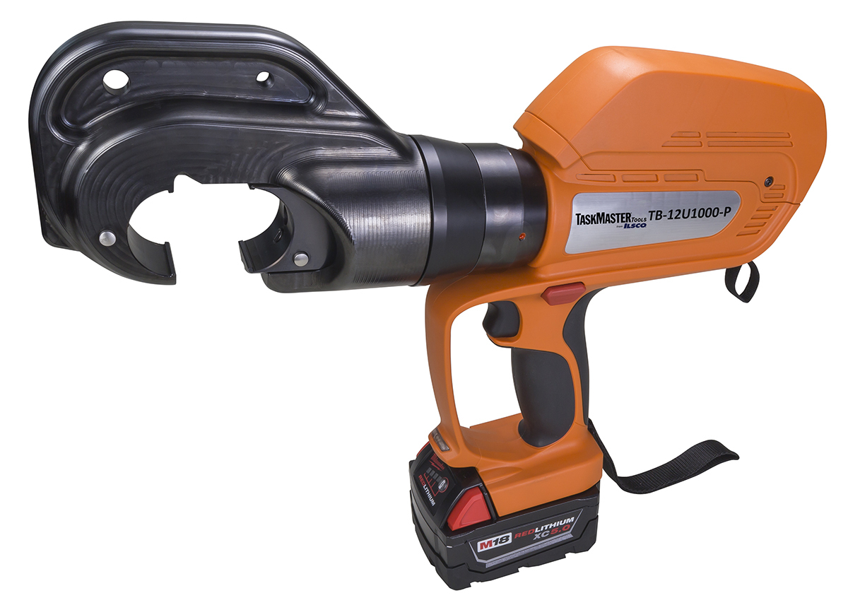 TB-12U1000-P Type BCTI Battery Powered Crimping Tool Kit, 8 AWG to 1000 kcmil Cu, 8 AWG to 750 kcmil Al Crimping, 12 ton Crimping, Li-Ion Battery