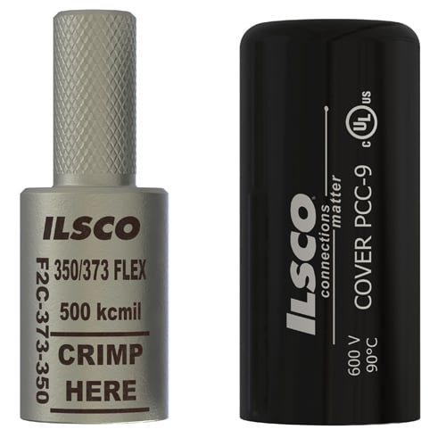 F2C-373-350 Pin Adapter With Insulating Cover, 350 kcmil Conductor, Die Code: I-87, 0.592 in Dia x 1-1/4 in L Pin, Copper