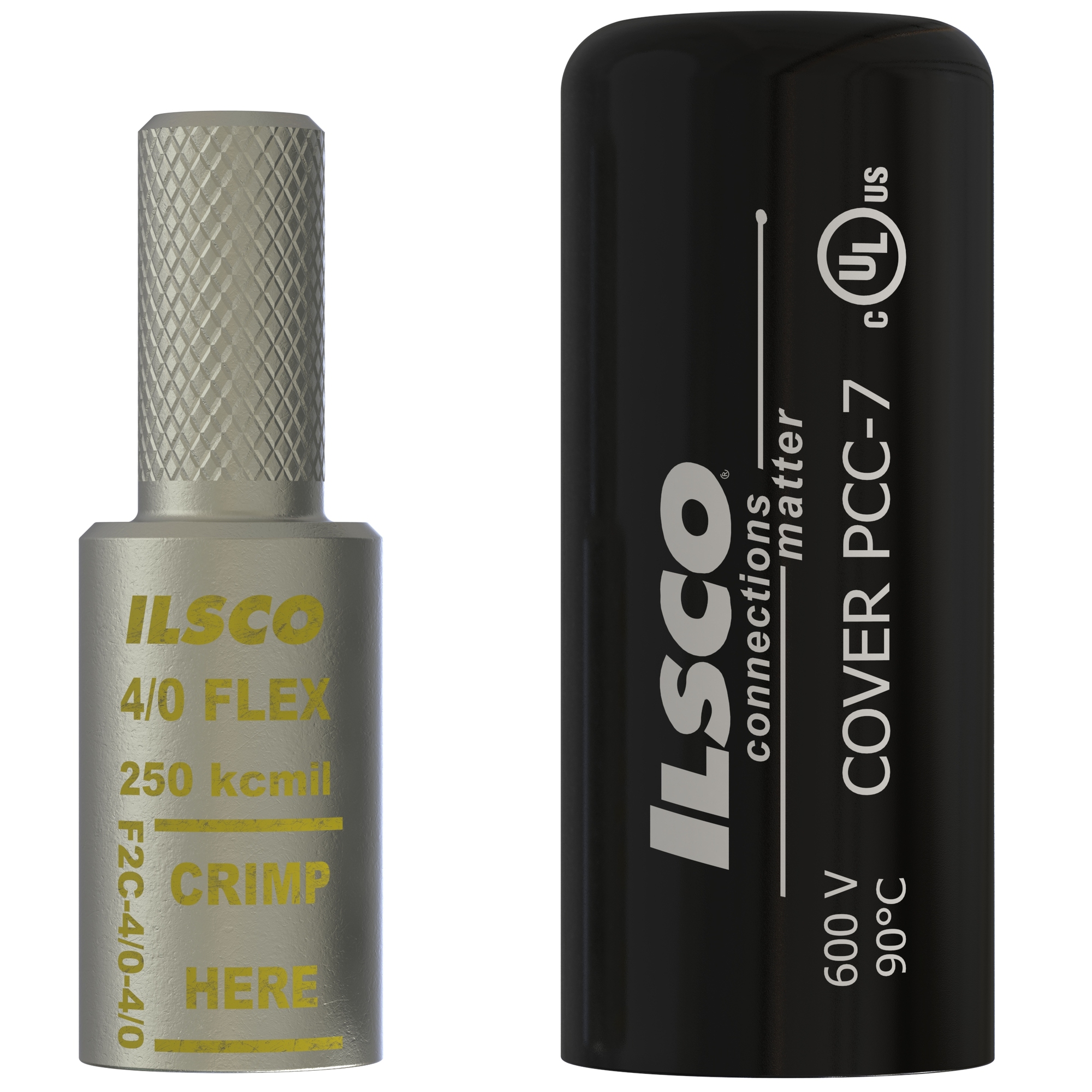 F2C-4/0-4/0 Pin Adapter With Insulating Cover, 4/0 AWG Conductor, Die Code: I-62, 0.46 in Dia x 1 in L Pin, Copper