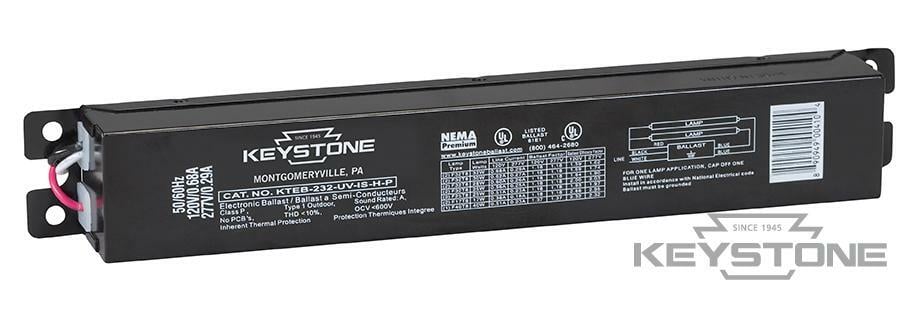 KTEB-232-UV-IS-H-P-CP Electronic Ballast, 32 W Lamp, 120 V, Instant, 1.18 Ballast Factor