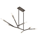 The Branches 19.75in; 7 light linear chandelier features a contemporary look with its asymmetrical design in Black with Antique Pewter Accent finish. The Branches Linear Chandelier is perfect in several aesthetic environments, including contemporary and modern.