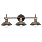 Bring a touch of the outdoors in with Clyde's 3-light 26.25in. bath light. An Olde Bronze finish, a vintage-inspired socket and diamond knurl banding enhance the industrial look.